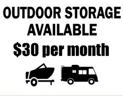 Outdoor storage available for $30 per month